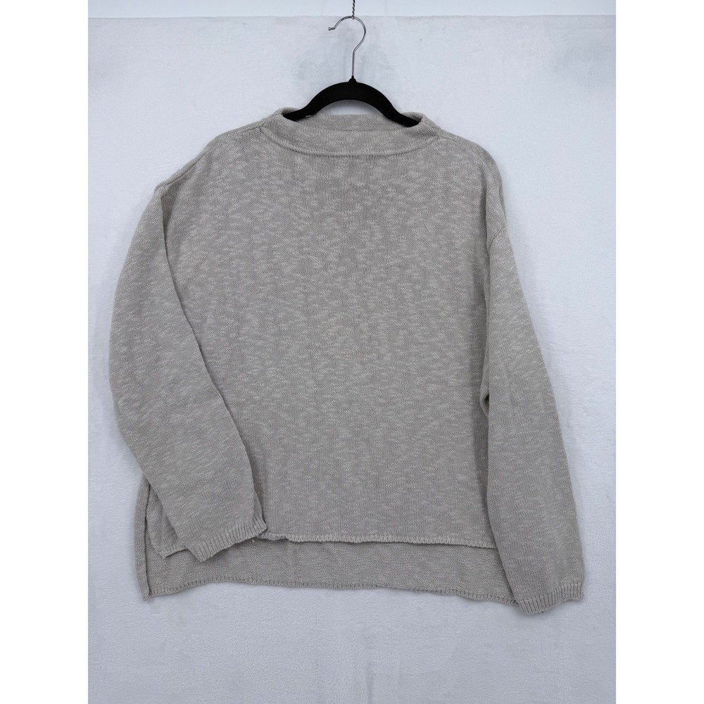 Avalin Beige 100% Cotton Mock Neck Oversized Sweater L/OSFM Normcore Neutral